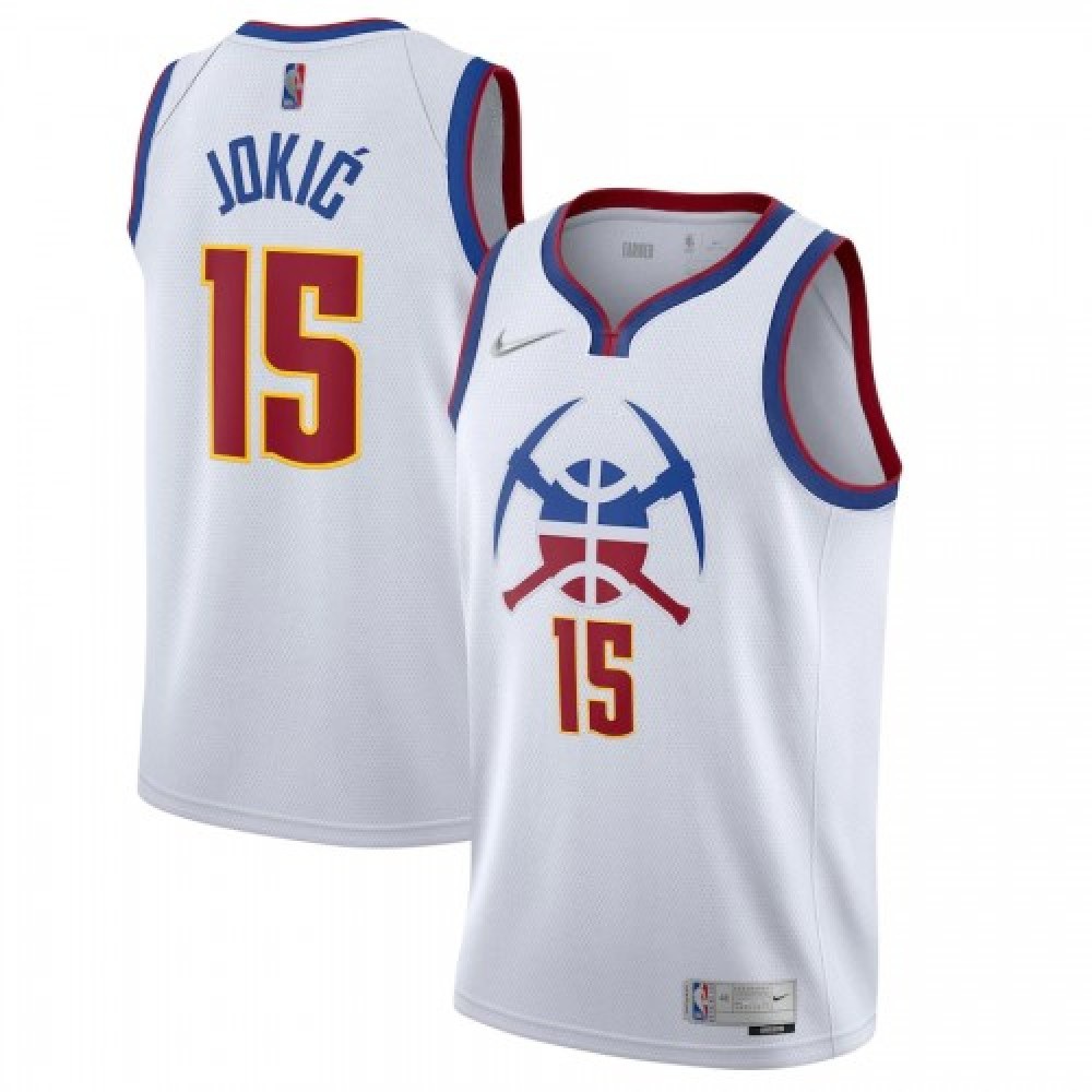 Men's Denver Nuggets Nikola Jokic #15 White 2020/21 Swingman Player Jersey – Earned Edition-Pro Kit Vault | Brand New 26/27 Sports Jerseys